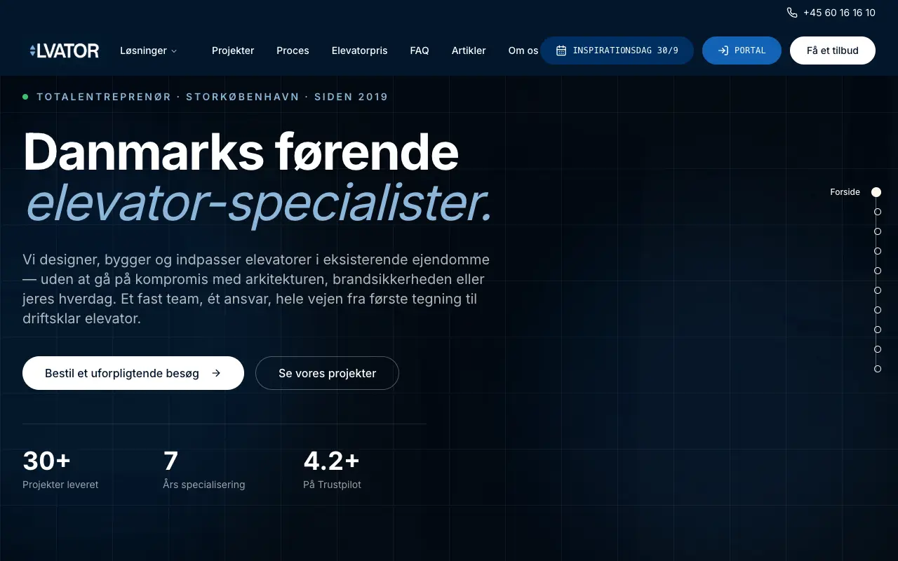 Forsiden af lvator.dk